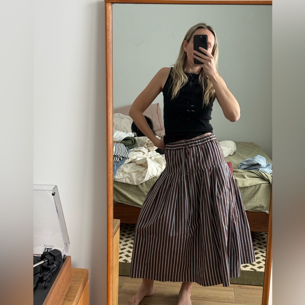 Cotton blend taffeta skirt